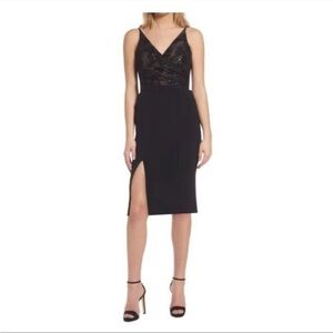 Dress The Population Giulia Black Sequin Formal Dress Size XXS